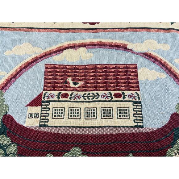 Williamsburg Noah's Ark Throw Blanket Tapestry Goodwin Weavers 100% Cotton Thick - Picture 7 of 10